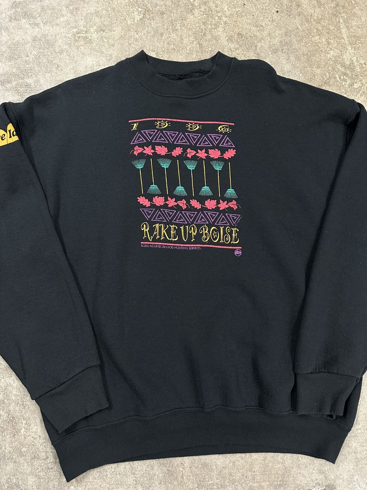 Vintage Vintage 80s Rake Up Boise Graphic Sweatshirt Size US L / EU 52-54 / 3 - 3 Thumbnail
