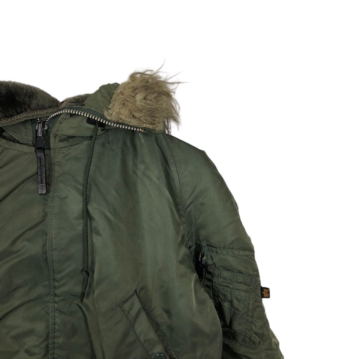 VINTAGE PARKA JACKET MINK FUR HOODIE ALPHA INDUSTRIES USA