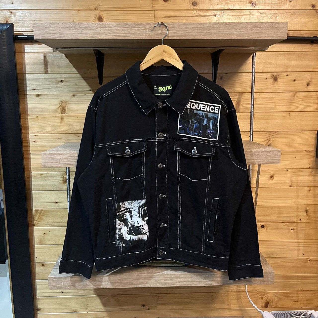 Japanese Brand sequence by b one soul black denim jacket Size US M / EU 48-50 / 2 - 4 Thumbnail