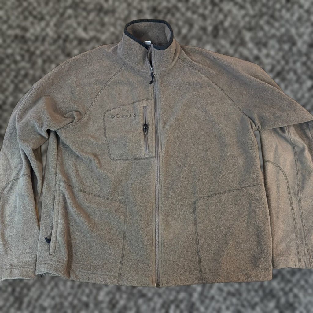 Vintage Columbia Mens Jacket Fleece Full Zip Brown Large Outdoor Hiking Windbreaker Pockets Zipper Premium Comfort Size US L / EU 52-54 / 3 - 1 Thumbnail