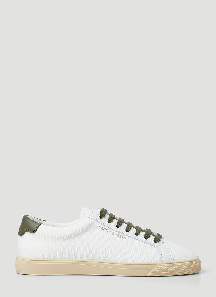 image of Saint Laurent Paris O1W1Db10324 Andy Sneakers Canvas And Leather In White, Men's (Size 13)