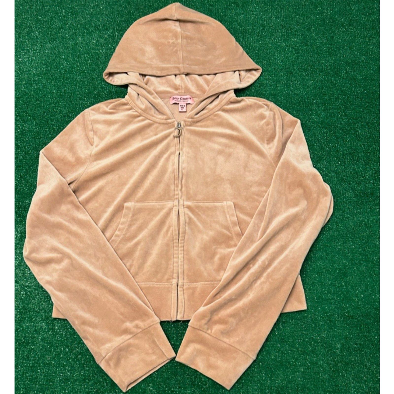 Juicy Couture VINTAGE Juicy Couture Full Zip Hoodie Jacket Womens L Beige Rhinestone 90s Y2K Size L / US 10 / IT 46 - 2 Thumbnail
