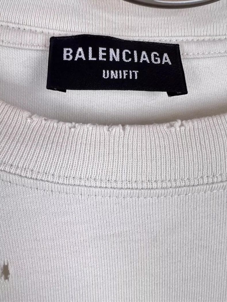 Balenciaga Balenciaga White do old damage self introduction short sle Size US S / EU 44-46 / 1 - 4 Thumbnail