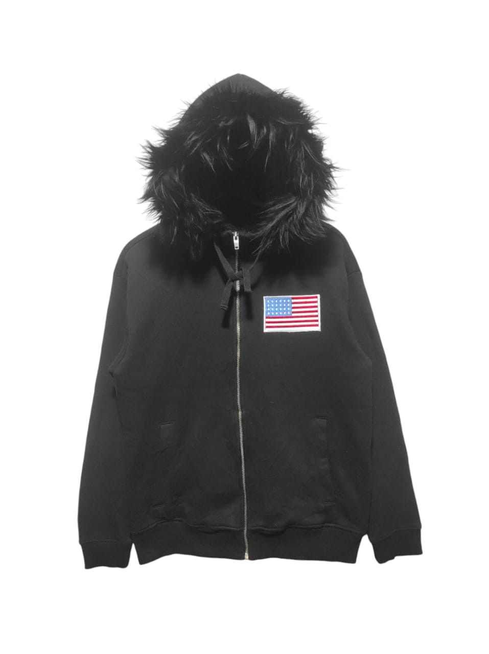 Japanese Brand Clride. N USA flag Sherpa Zipper Fur Hoodie Size US M / EU 48-50 / 2 - 2 Thumbnail