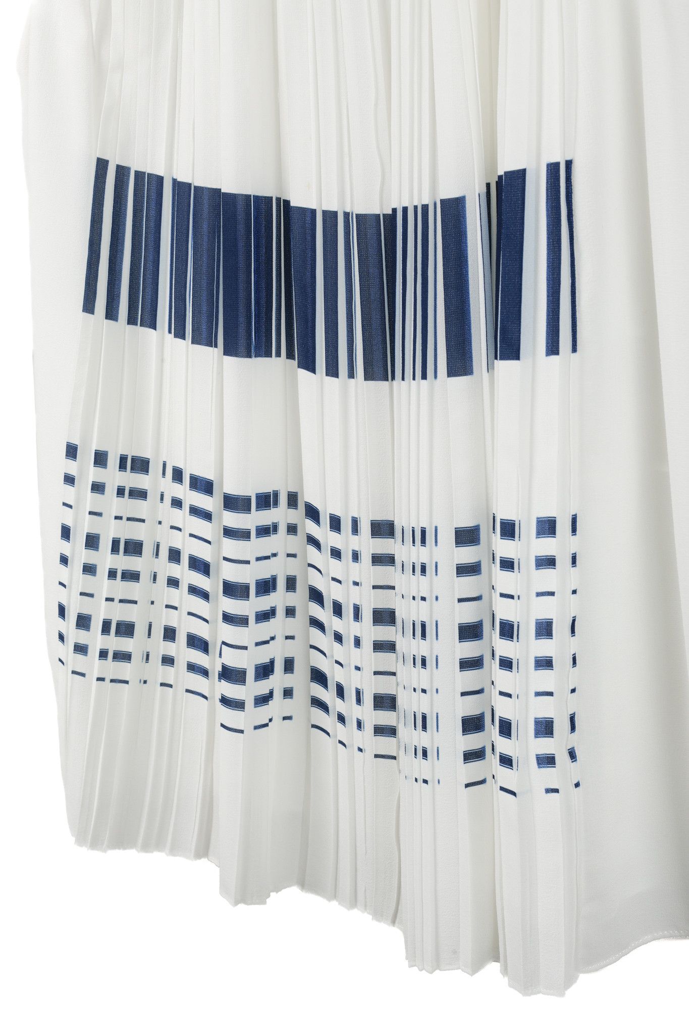 Other O’2nd White Pleated Blue-Striped Sleeveless Blouse Size S / US 4 / IT 40 - 6 Thumbnail
