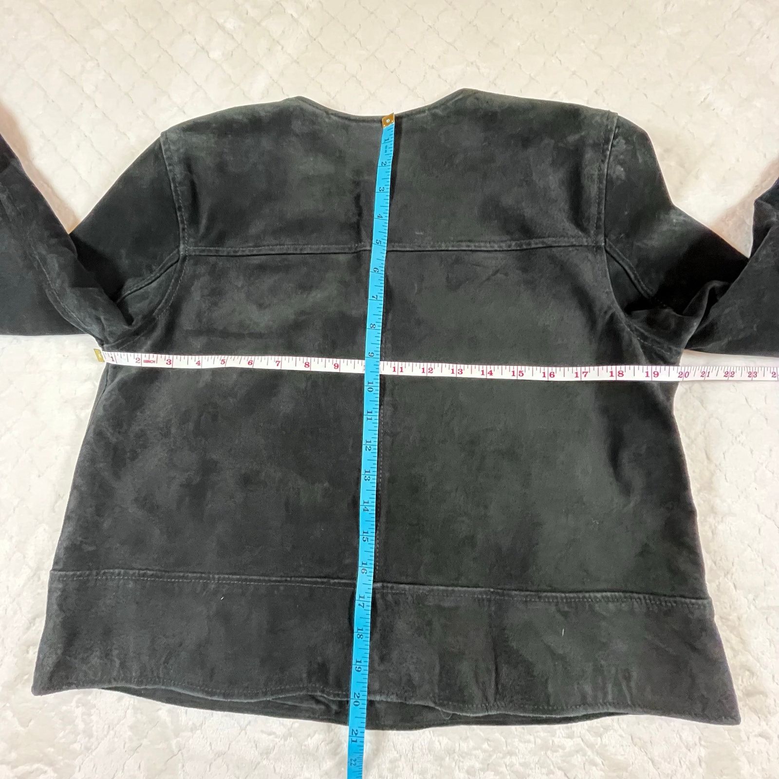 Other Bernardo Collection Black Suede Leather Full Zip Coat Jacket Size M / US 6-8 / IT 42-44 - 7 Thumbnail