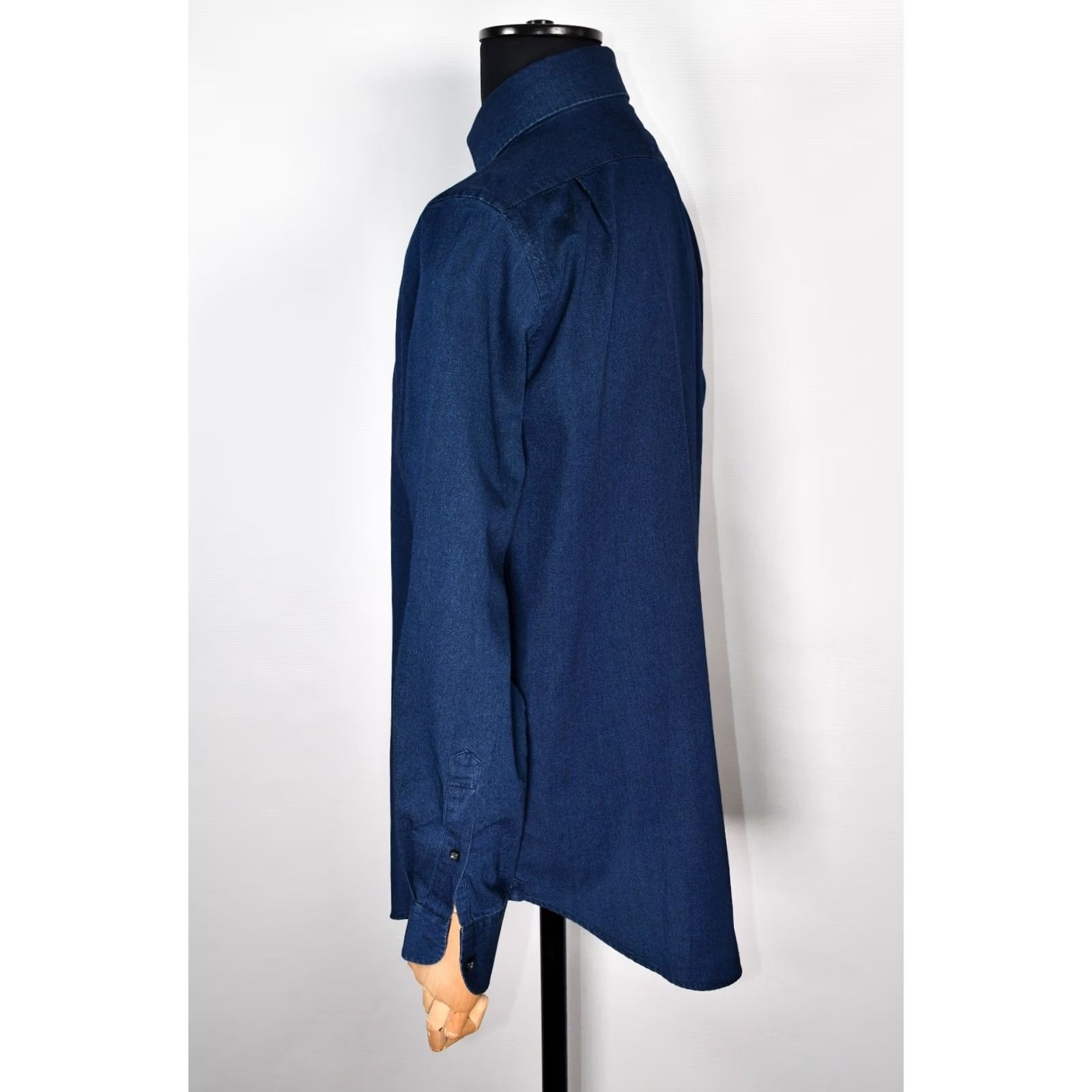 Vintage Boggi Milano Men's Denim Shirt Regular Fit Indigo Cotton L Size US L / EU 52-54 / 3 - 5 Thumbnail