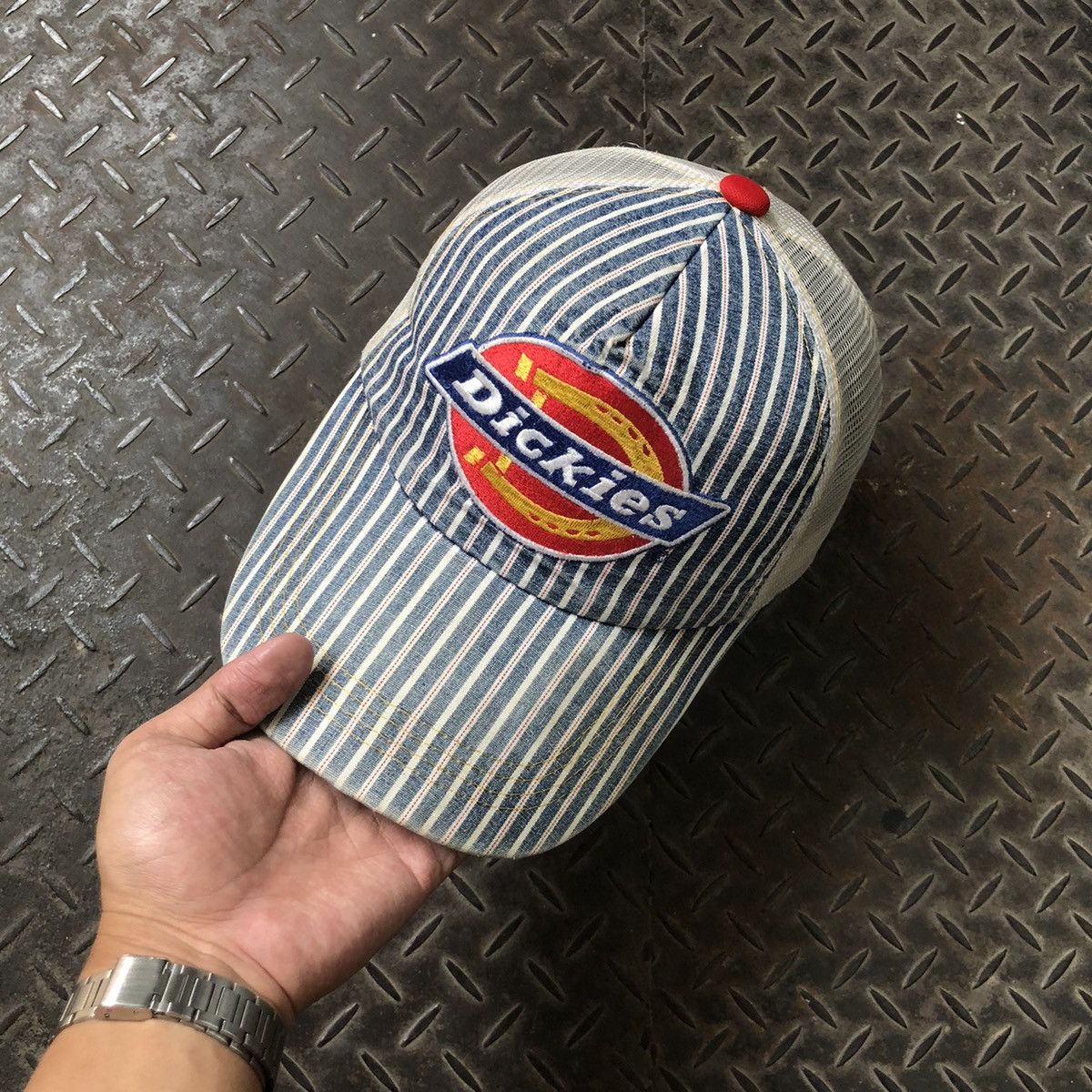 Dickies 🚫 SOLD 🚫 Vintage Hat Dickies Hickory Stripe Big Logo Size ONE SIZE - 2 Thumbnail