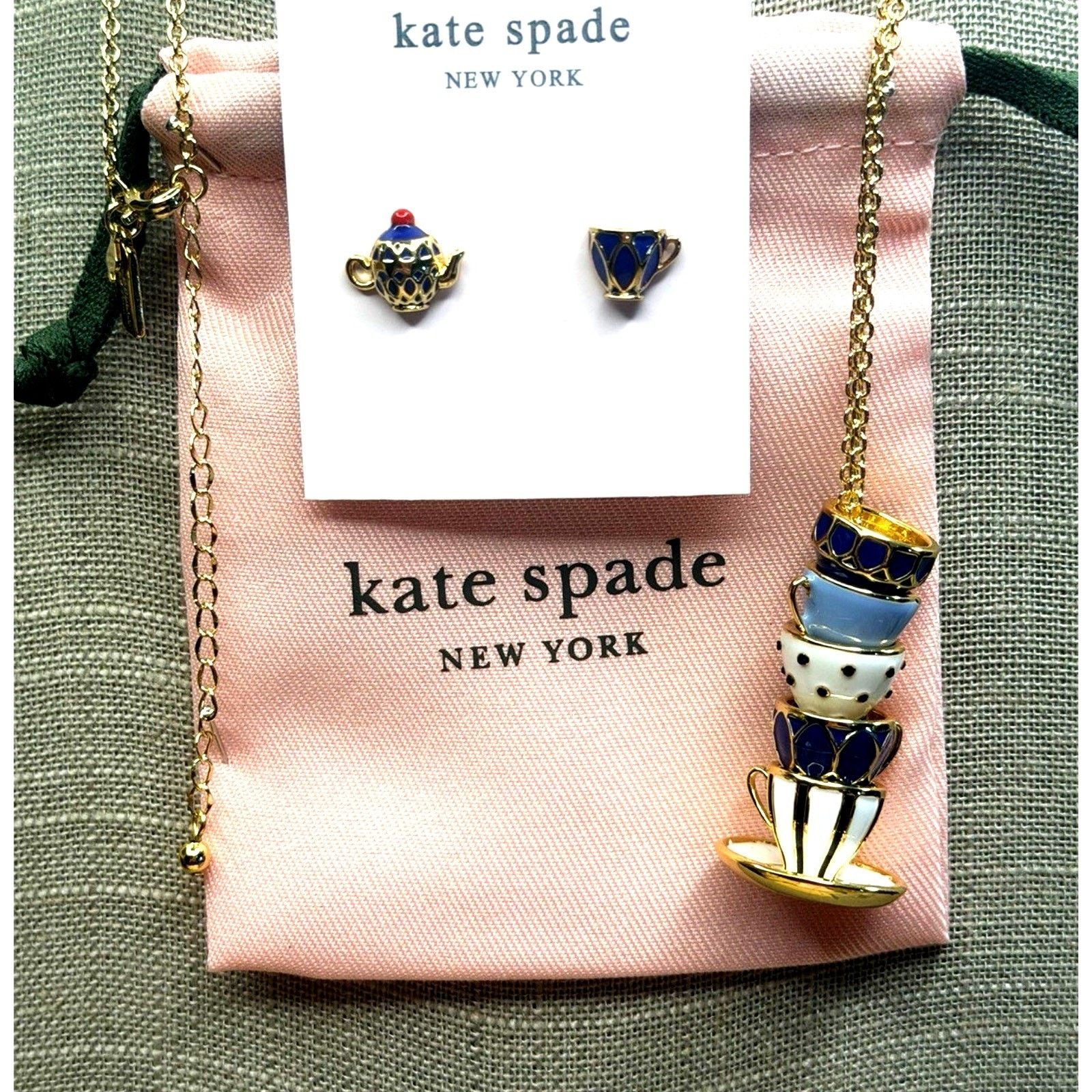 Kate Spade Kate Spade NY Tea Time Necklace Earrings Set Teacup Teapot Size ONE SIZE - 4 Thumbnail