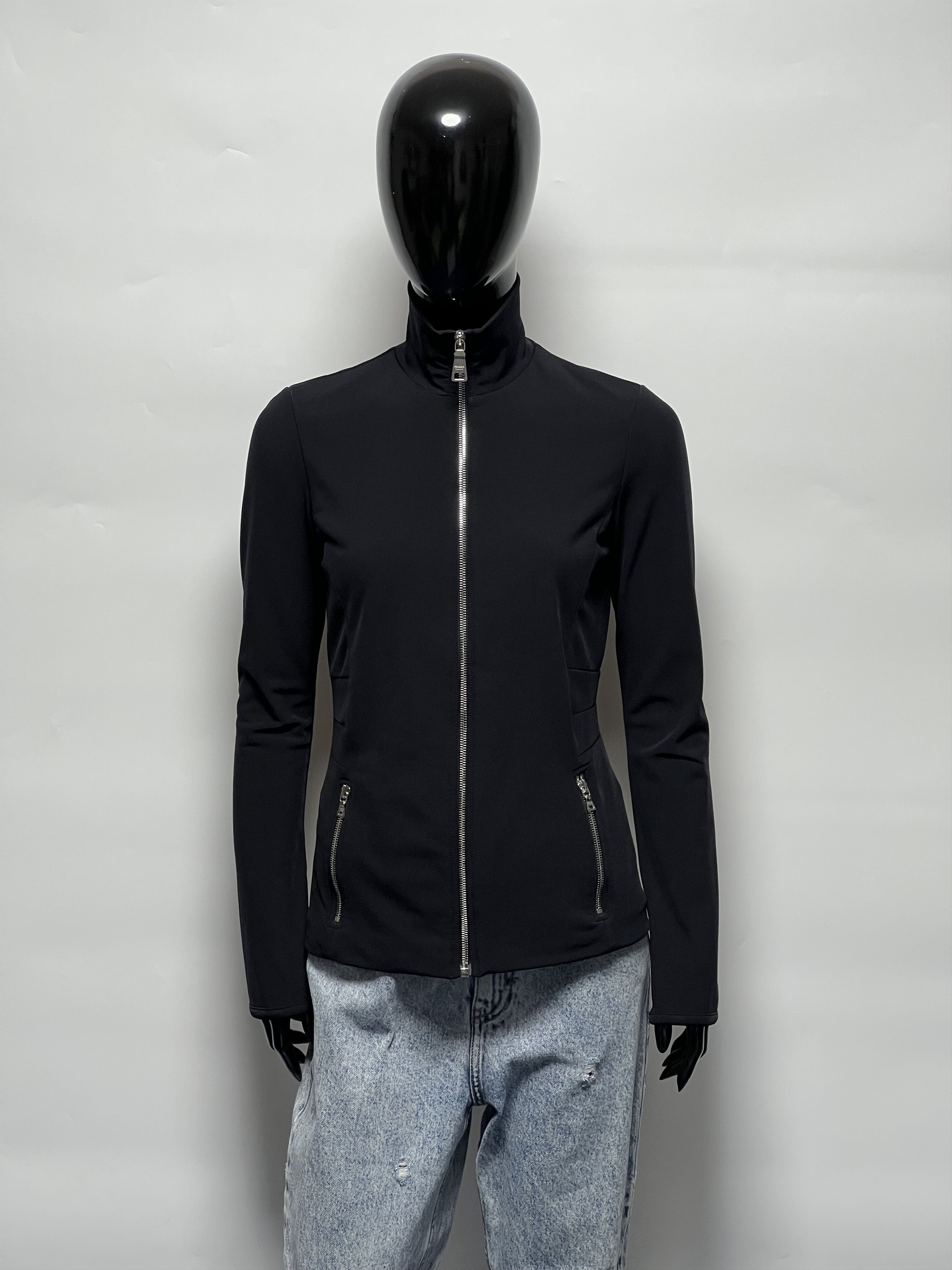 Prada Prada Vintage Women’s Black Full Zip Jacket Size M/L Size L / US 10 / IT 46 - 1 Thumbnail