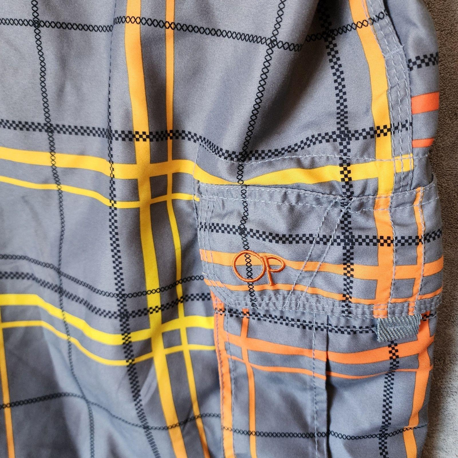 Ocean Pacific Ocean Pacific Men's 2XL Plaid Board Shorts Orange Gray Size US 44 / EU 60 - 5 Thumbnail