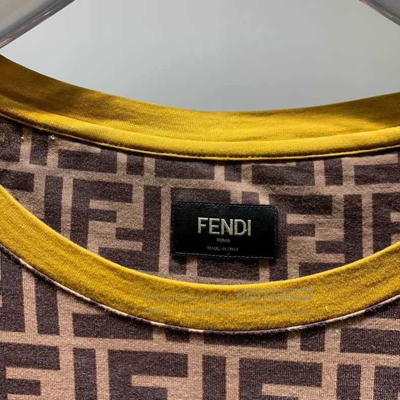 Fendi Fendi Letter Pattern Printed Collar Contrasting Short Slee Size US XL / EU 56 / 4 - 4 Thumbnail