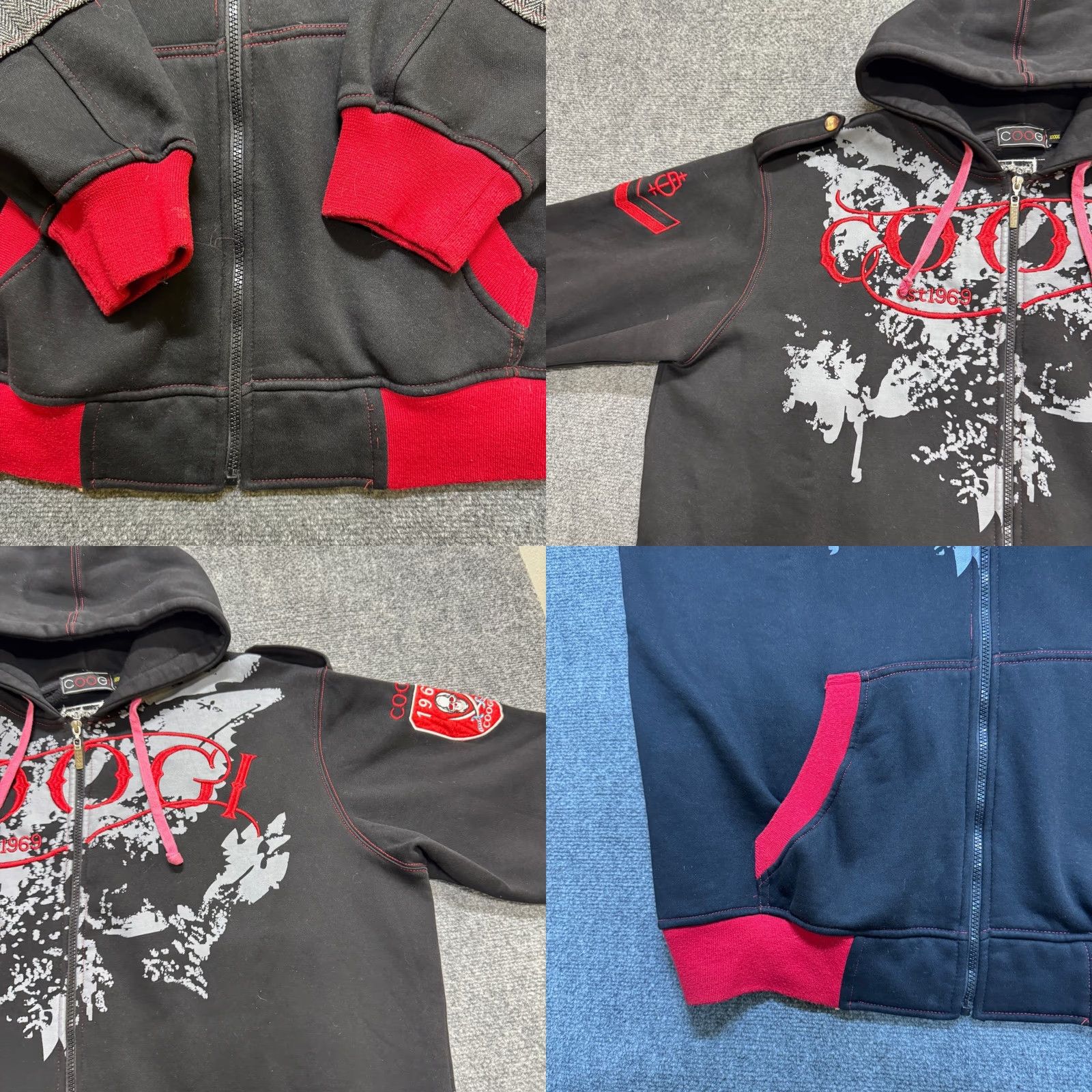 Coogi VTG COOGI Jacket Bomber Jacket 4XLT Men Black Full Zip Embroidered Skater Elbow Pads Y2K Jacket Mens Size US XXL / EU 58 / 5 - 8 Thumbnail