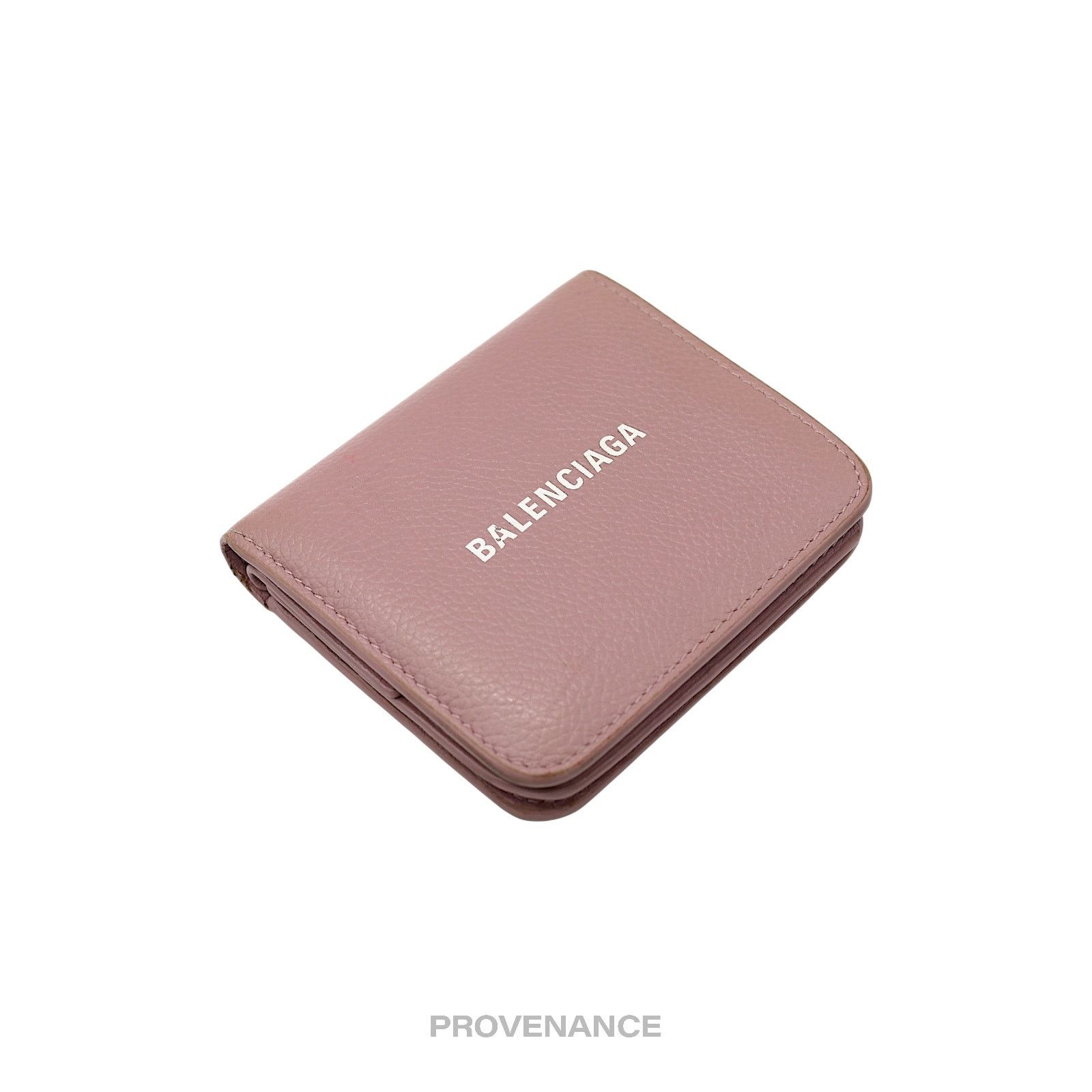 Balenciaga 🔴 Balenciaga Logo Snap Wallet - Powder Pink Leather Size ONE SIZE - 4 Thumbnail