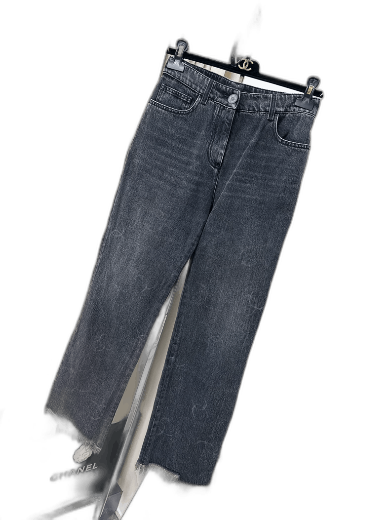Chanel Chanel Gray Logo Fringe Denim Pants Size 36" / US 14 / IT 50 - 1 Thumbnail