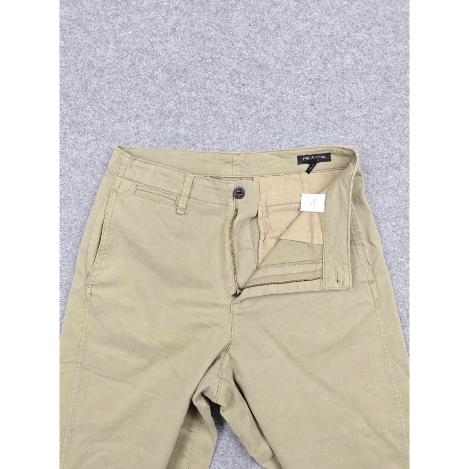 Rag & Bone Rag & Bone Pants Womens 4 Beige Twill Wide-Leg High Rise Chino Stretch Casual Size 27" / US 4 / IT 40 - 2 Thumbnail