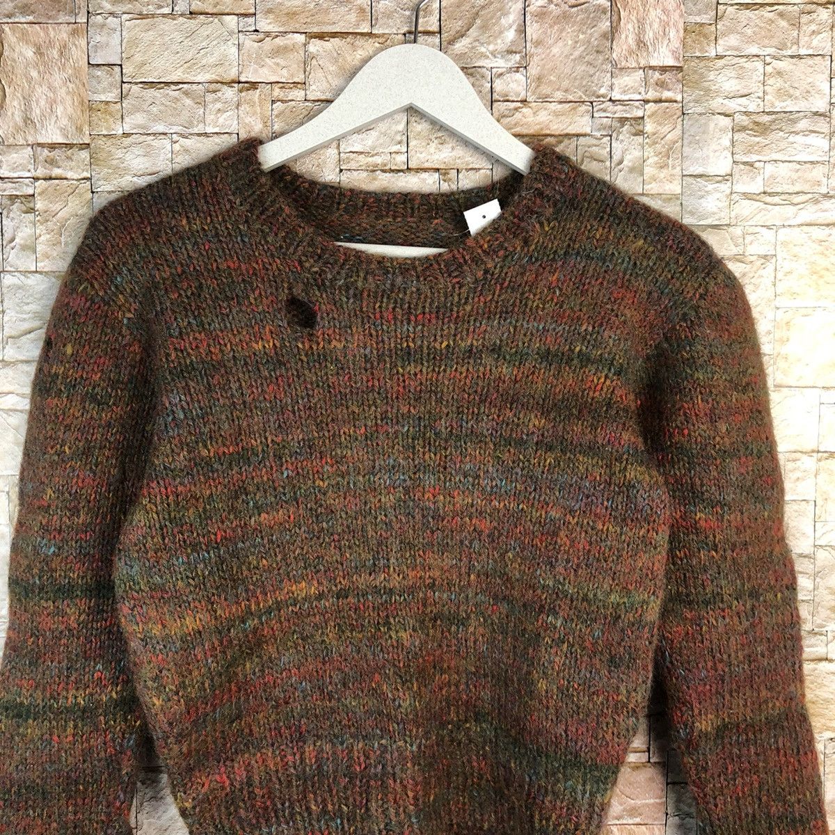 Homespun Knitwear × Japanese Brand × Vintage Japan mohair shaggy vintage Brown Knitwear #A1068 Size XS / US 0-2 / IT 36-38 - 5 Thumbnail
