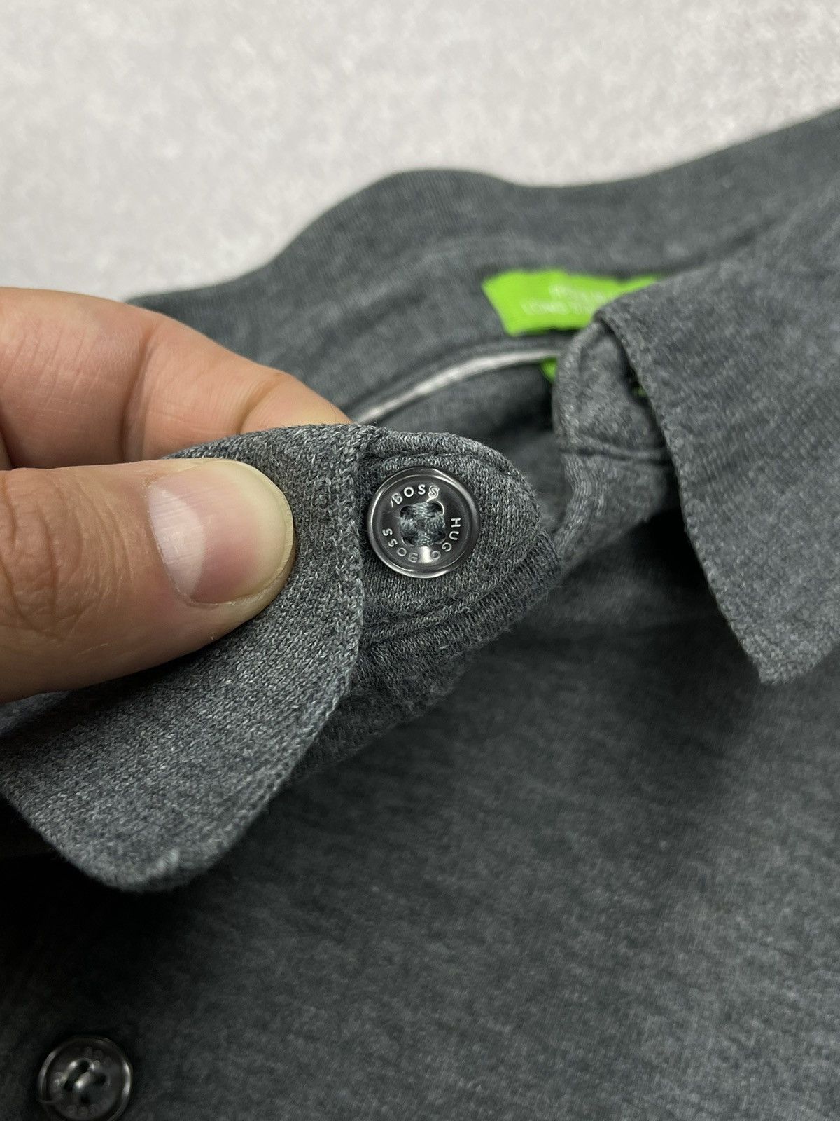 Hugo Boss Mens Hugo Boss Polo Longsleeve Grey Size US L / EU 52-54 / 3 - 6 Thumbnail