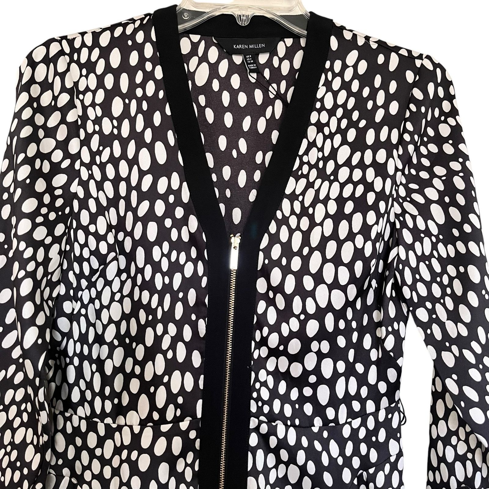 Karen Millen Karen Millen Black White Cheetah Animal Print Midi Dress Size S / US 4 / IT 40 - 8 Thumbnail
