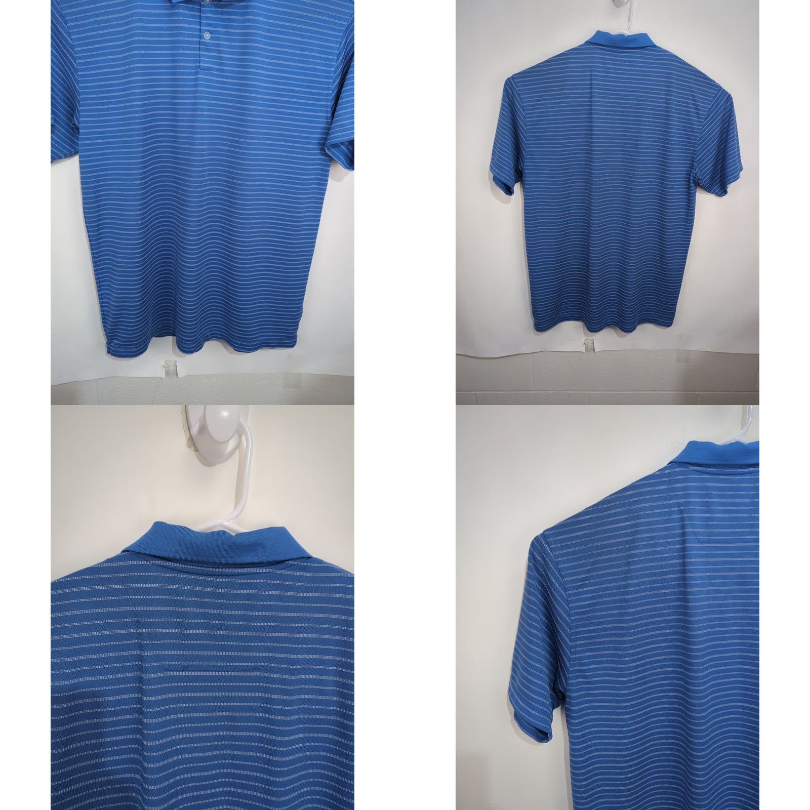 Nike NIKE GOLF Polo Shirt Short Sleeve Men XL Blue Striped Swoosh Golf Performance Moisture Wicking Breathable Embroidered Logo adidas? Size US XL / EU 56 / 4 - 8 Thumbnail
