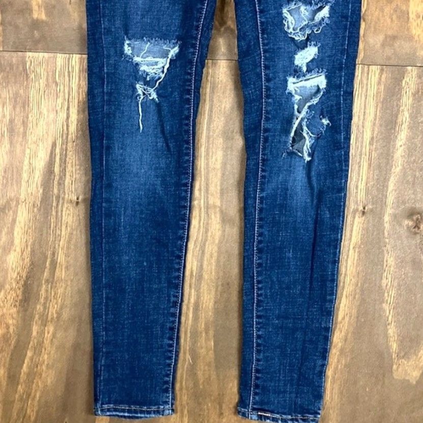 Levi's Levis 711 Womens Jeans Blue Denim Mid Rise Distressed Skinny Stretch 25 Jeans Women Blue Distressed Skinny 711 Mid Rise 25 Size 42" / US 20 - 3 Thumbnail