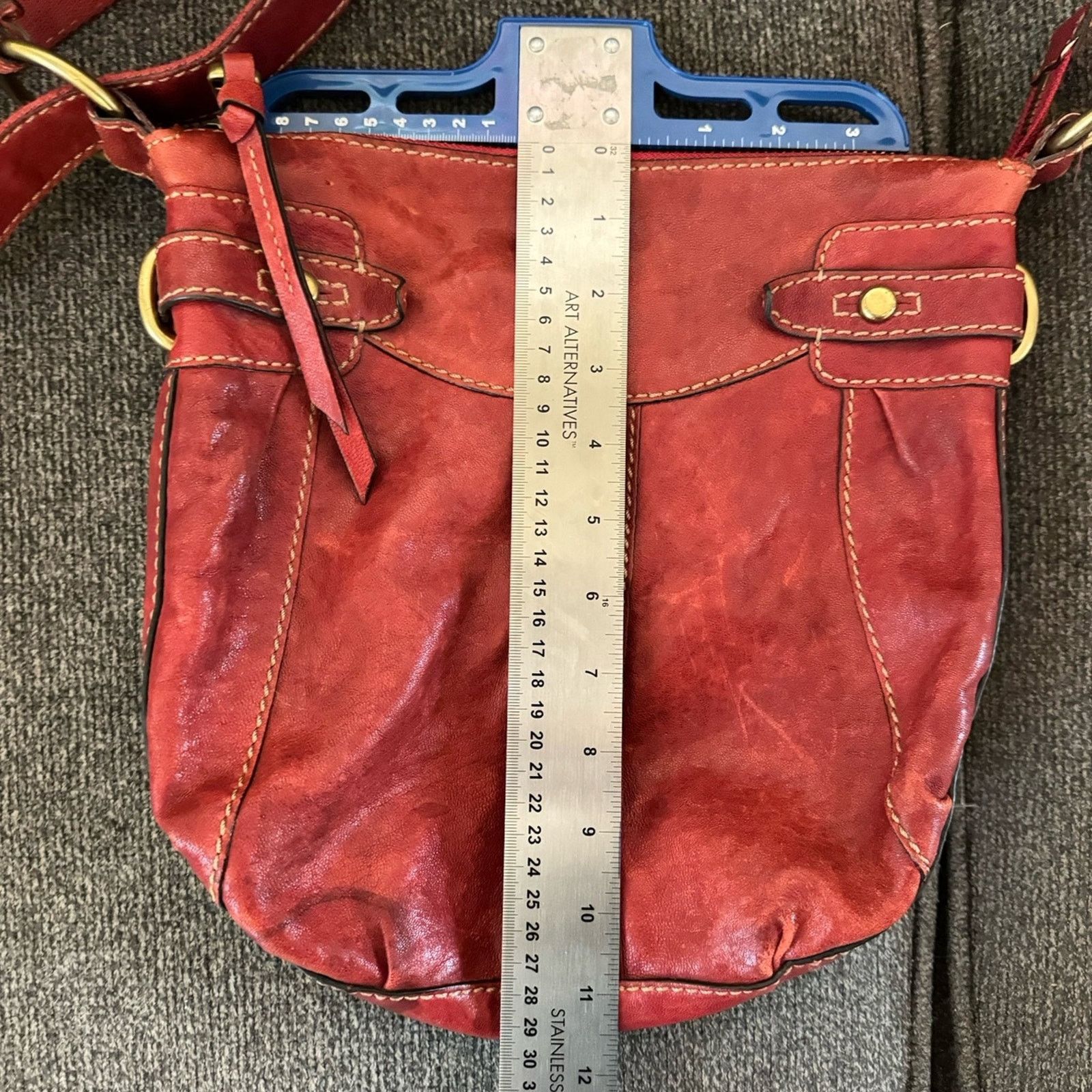 Fossil VTG red leather Fossil crossbody bag Size ONE SIZE - 7 Thumbnail