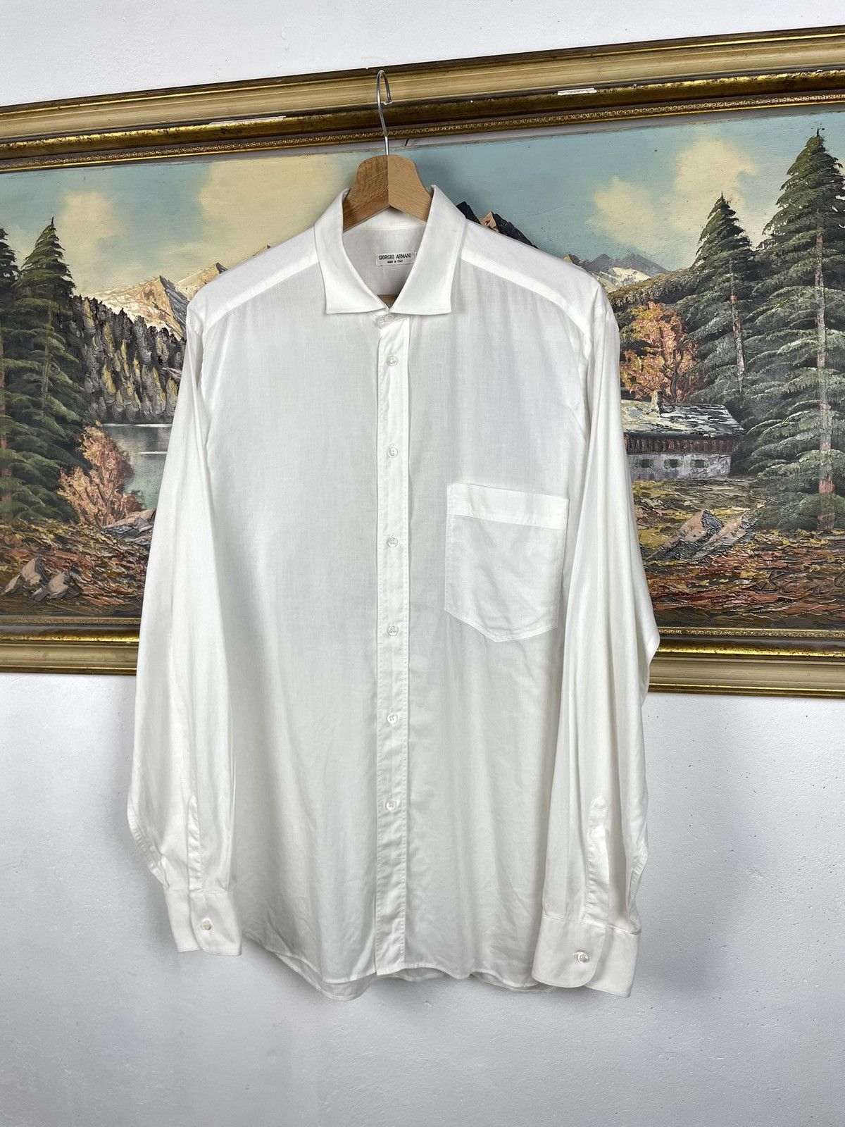 Giorgio Armani Giorgio Armani Vintage White Shirt Old Money Luxury Designer Size US M / EU 48-50 / 2 - 2 Thumbnail