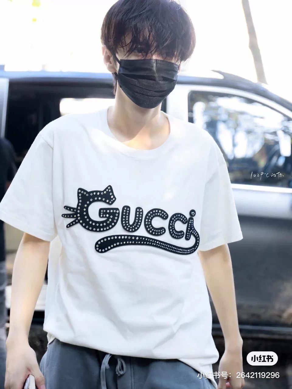 Gucci Gucci White Cat Crystal-Logo Short Sleeve Tee M 95New Size US M / EU 48-50 / 2 - 4 Thumbnail