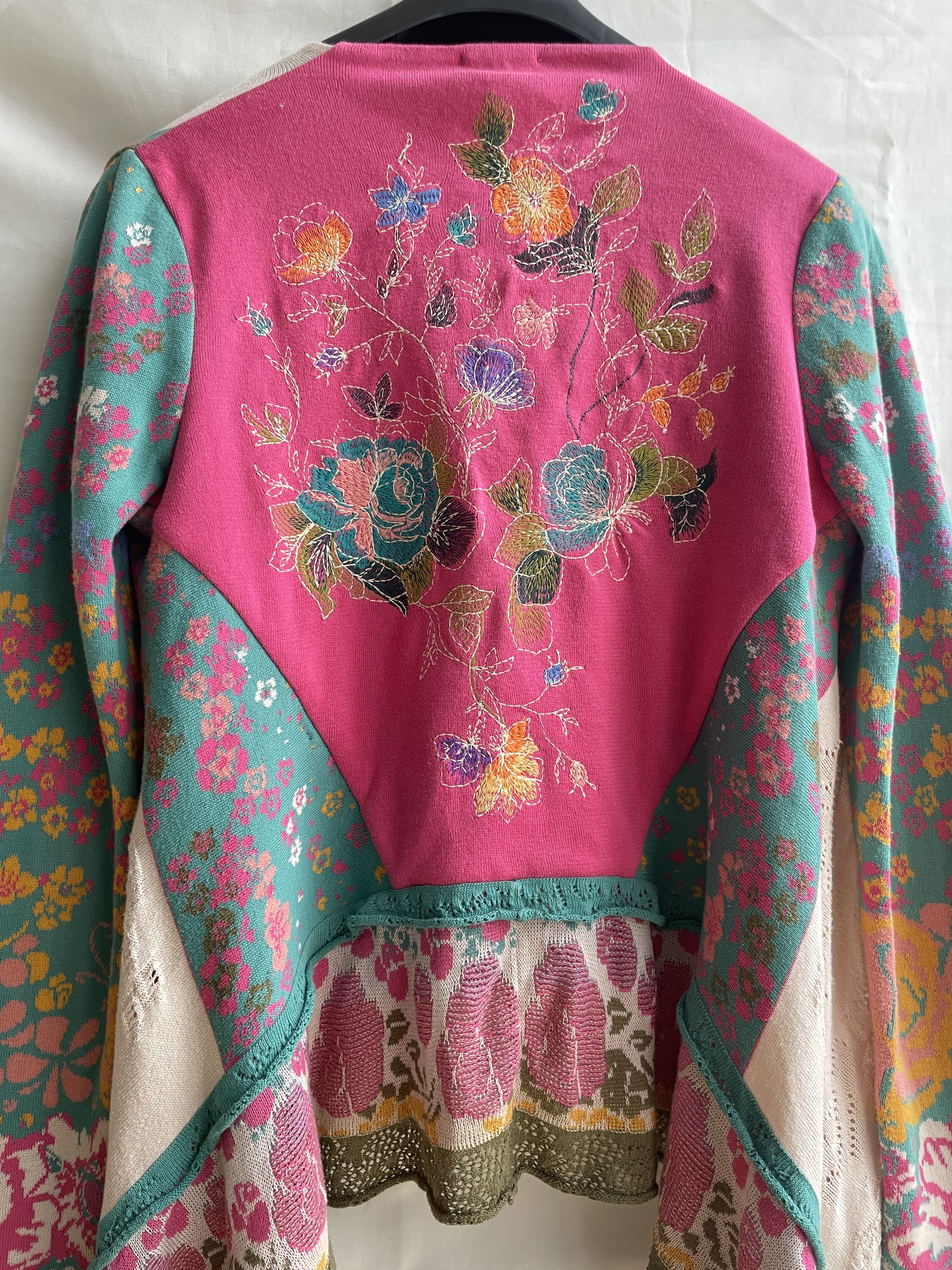Other IVKO Floral Cotton Open Front Wrapover Cardigan Size EUR 36 Size XS / US 0-2 / IT 36-38 - 4 Thumbnail