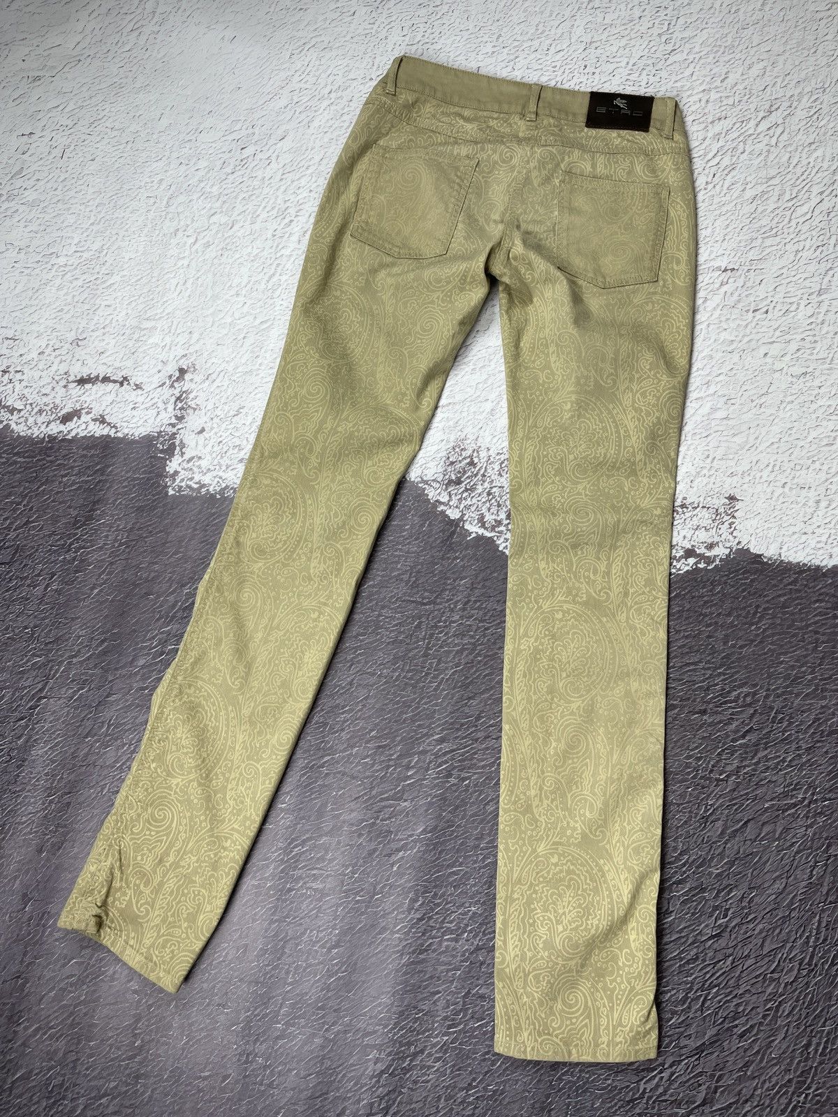 Etro Etro Milano paisley cotton beige gold casual pants Size 27" / US 4 / IT 40 - 2 Thumbnail