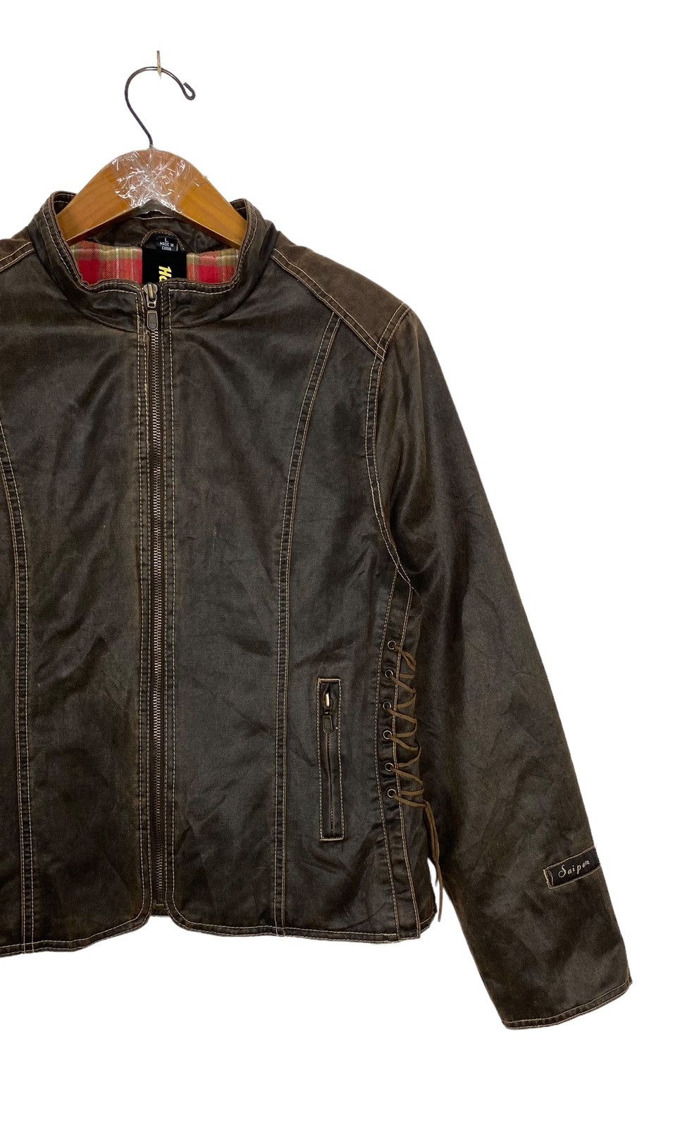 Hard Rock Cafe Hard Rock Cafe Baltimore Brown Motorcycle Tied Sides Jacket Size S / US 4 / IT 40 - 3 Thumbnail