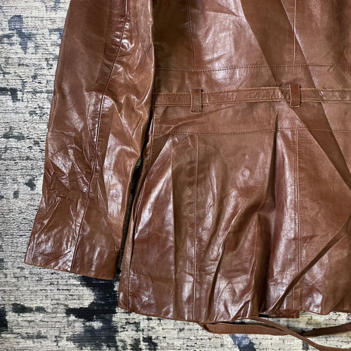 Hysteric Glamour Vintage 1980s Guess Archive Brown Leather Belted Jacket XS Size US XS / EU 42 / 0 - 24 Thumbnail