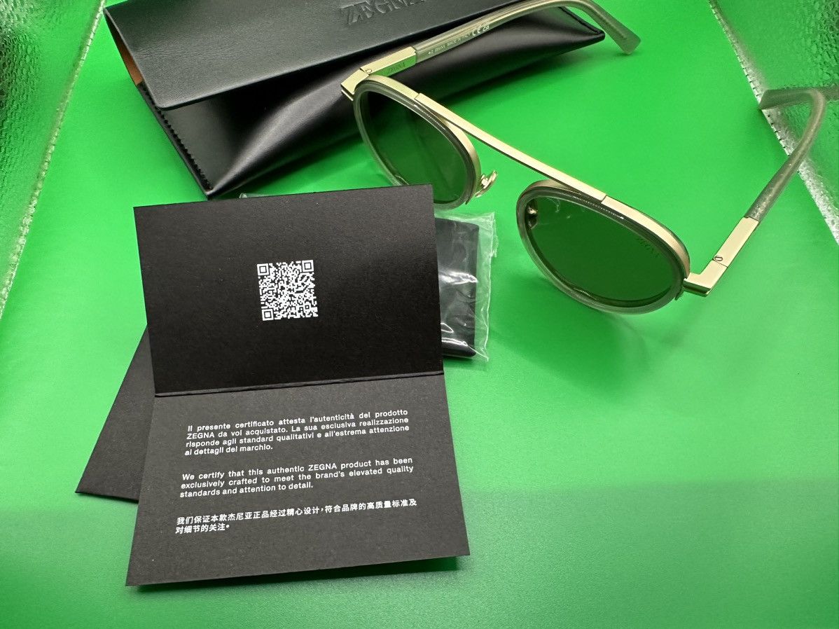 Z Zegna ZEGNA GREEN ORIZZONTE II ACETATE AND METAL SUNGLASSES Size ONE SIZE - 5 Thumbnail