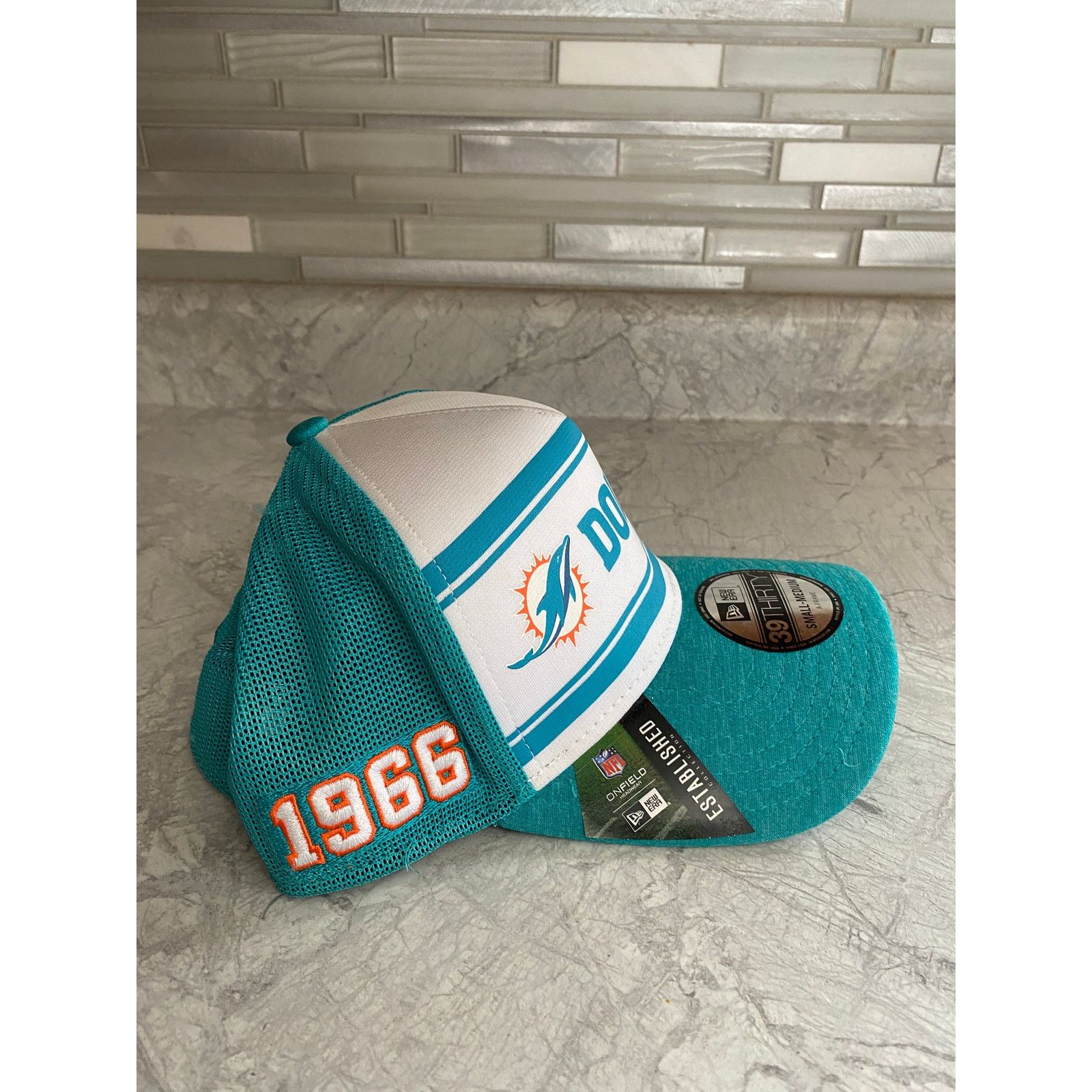 New Era Miami Dolphins New Era 39Thirty Strech-Fit Hat Size S/M Size ONE SIZE - 6 Thumbnail