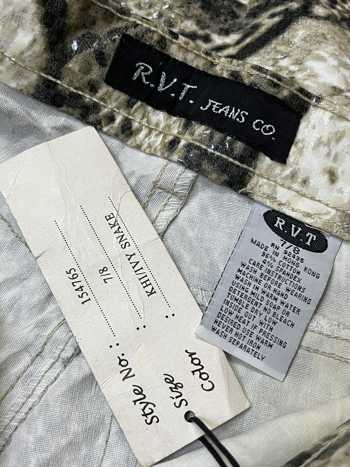 Japanese Brand NWT REVOLT R.V.T JEANS CO SNAKE SKIN PATTERNED FLARED PANT Size 26" / US 2 / IT 38 - 16 Thumbnail