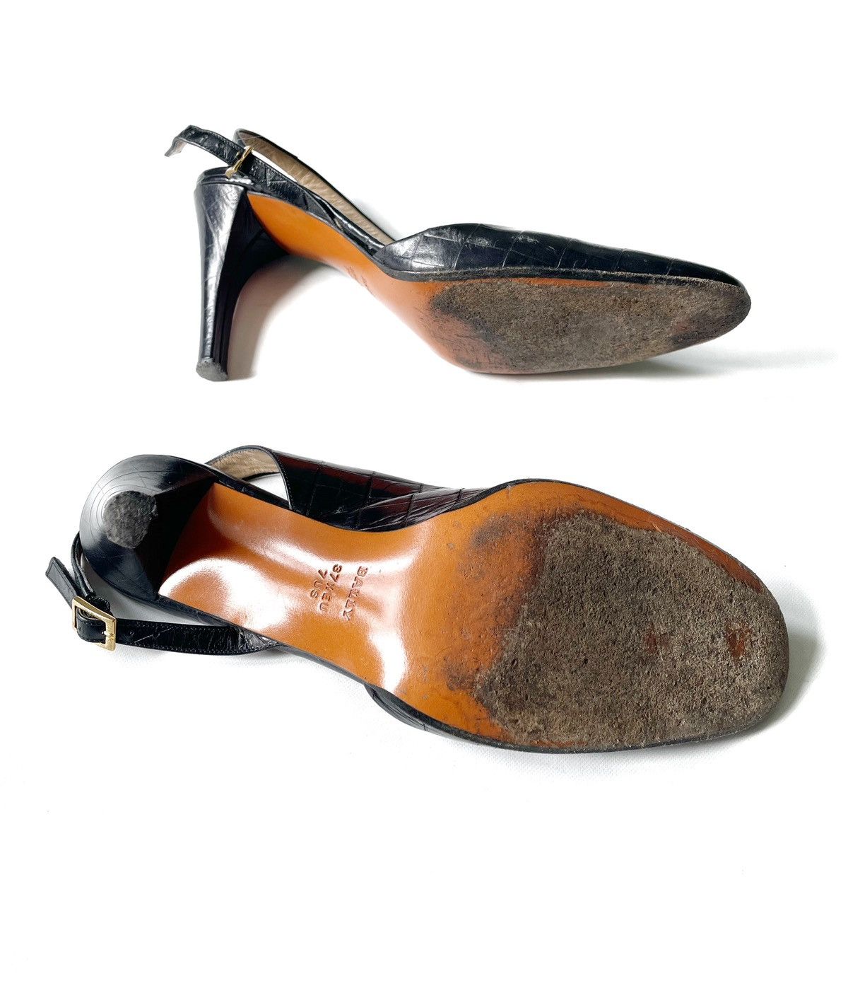Bally Bally Terrina Women Croc Style Leather Heels Size 37.5 Italy Size US 7.5 / IT 37.5 - 9 Thumbnail