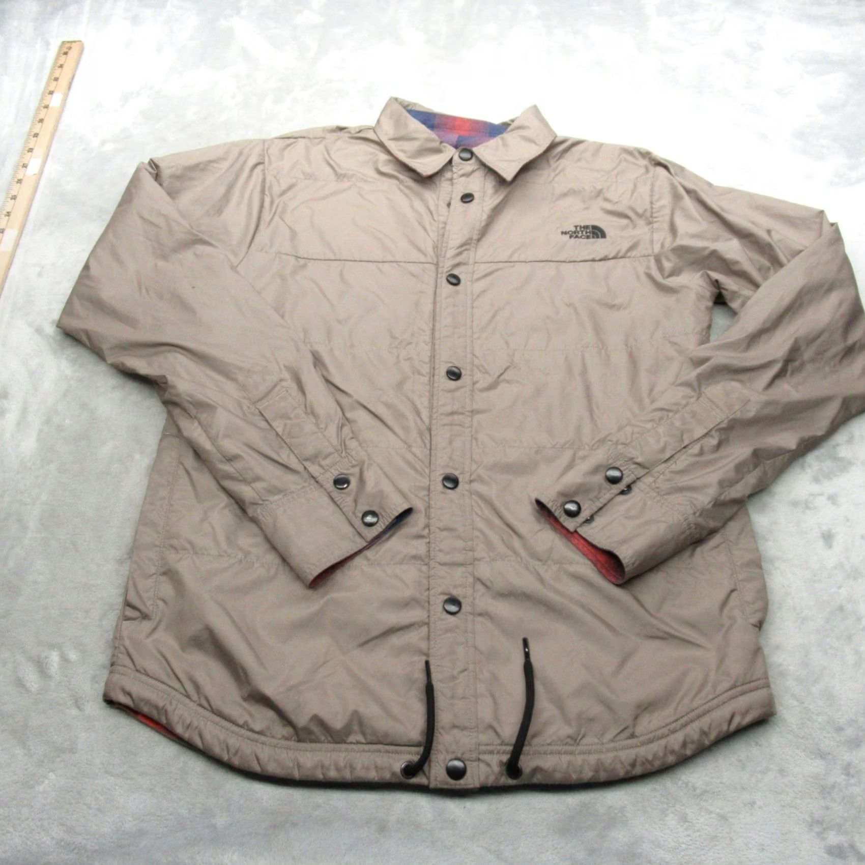The North Face The North Face Shirt Jacket Mens Small Tan Red Plaid Insulated Reversible Snap Size US S / EU 44-46 / 1 - 2 Thumbnail