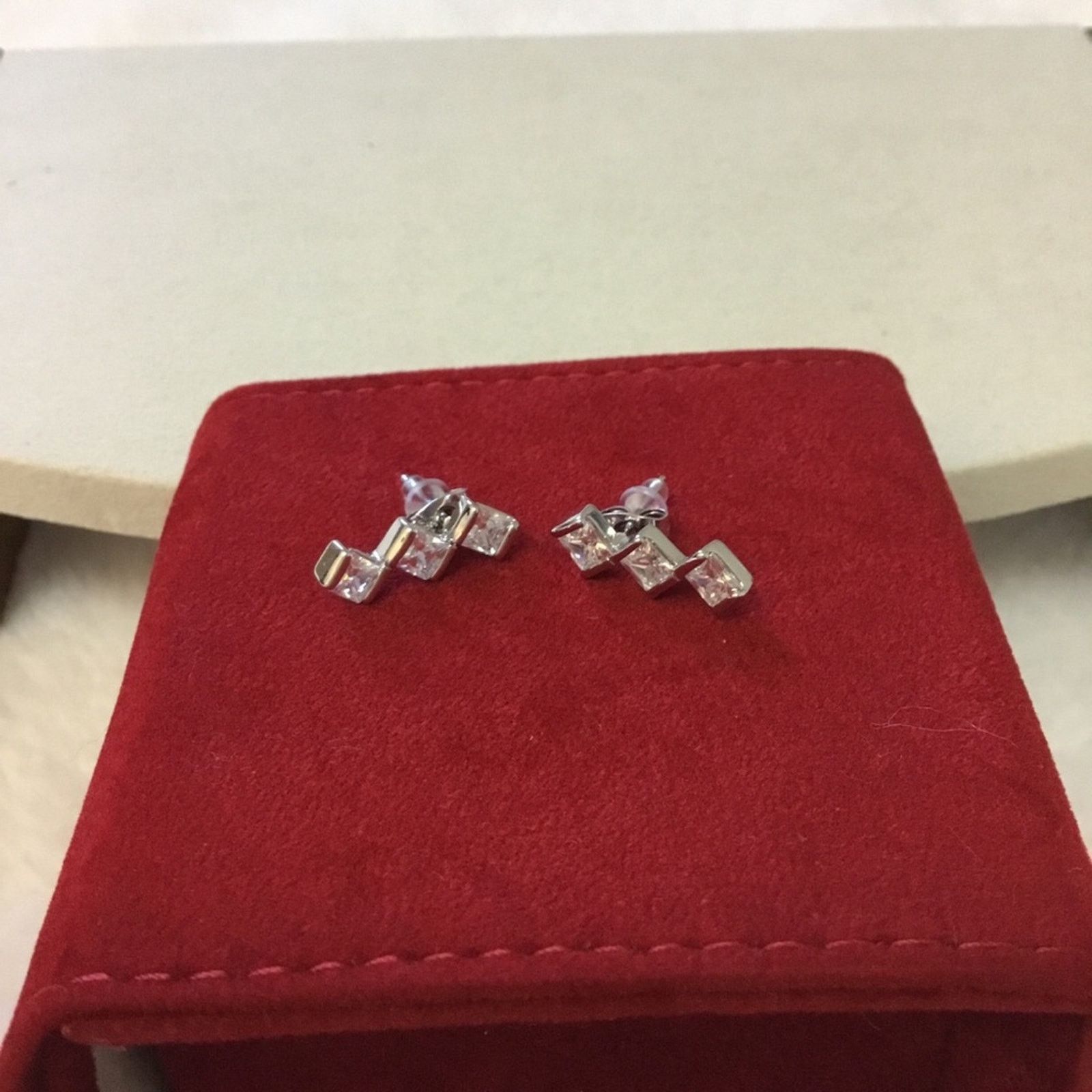 Other Silver Trio Crystal Earrings Size ONE SIZE - 3 Thumbnail