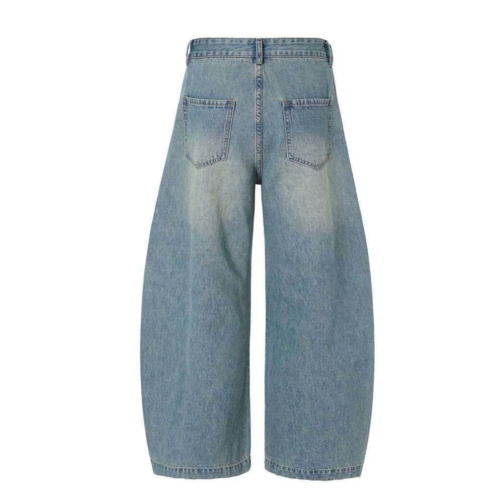 Jean Men's American retro washed distressed scimitar jeans Size US 32 / EU 48 - 2 Thumbnail