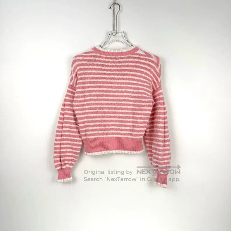 Chanel Chanel White and pink striped cashmere knitted sweater Size XS / US 0-2 / IT 36-38 - 4 Thumbnail