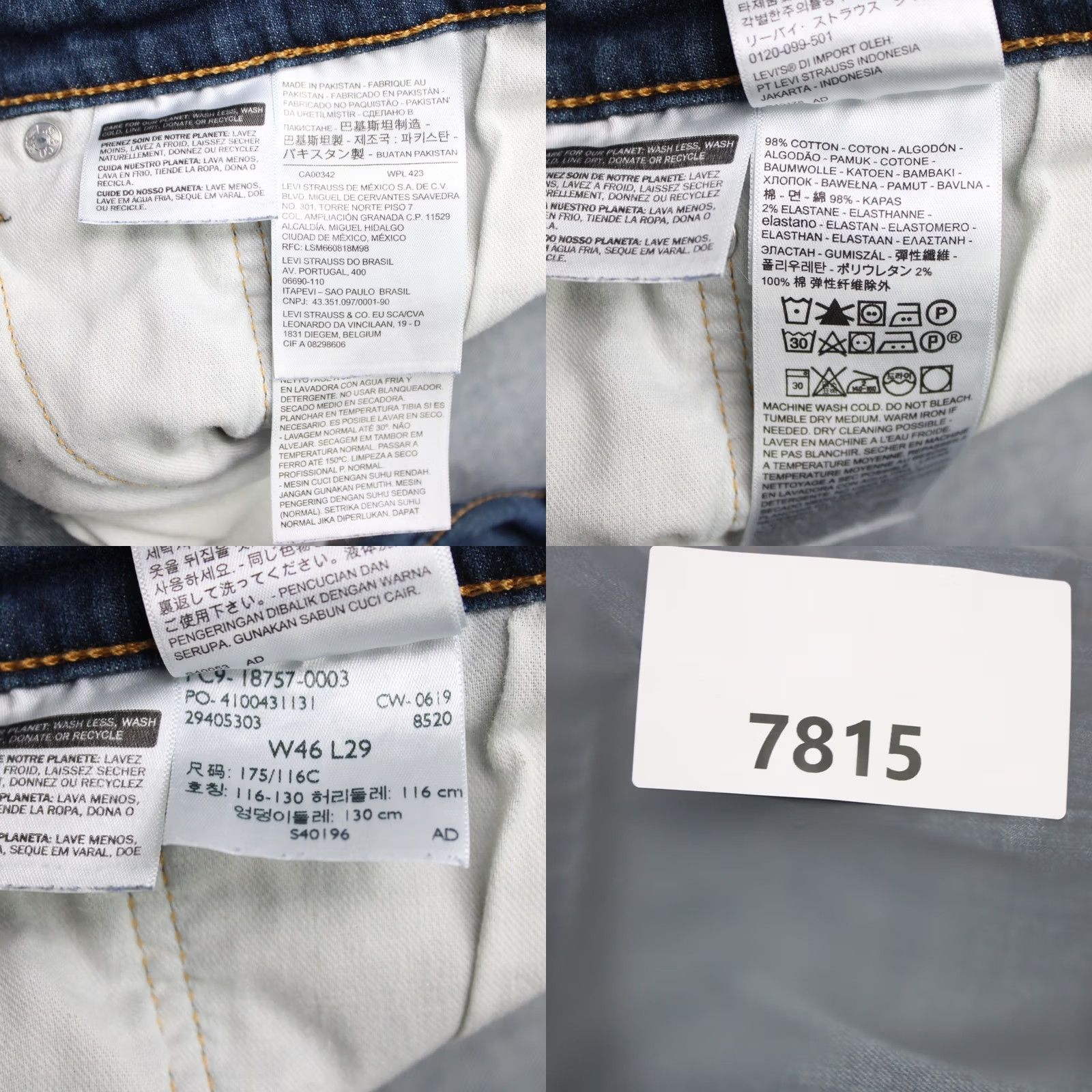 Levi's Levi's 541 Jeans Mens 46x26 Athletic Straight Denim Cotton Stretch Blue 90s USA Logo Pockets Size US 30 / EU 46 - 9 Thumbnail
