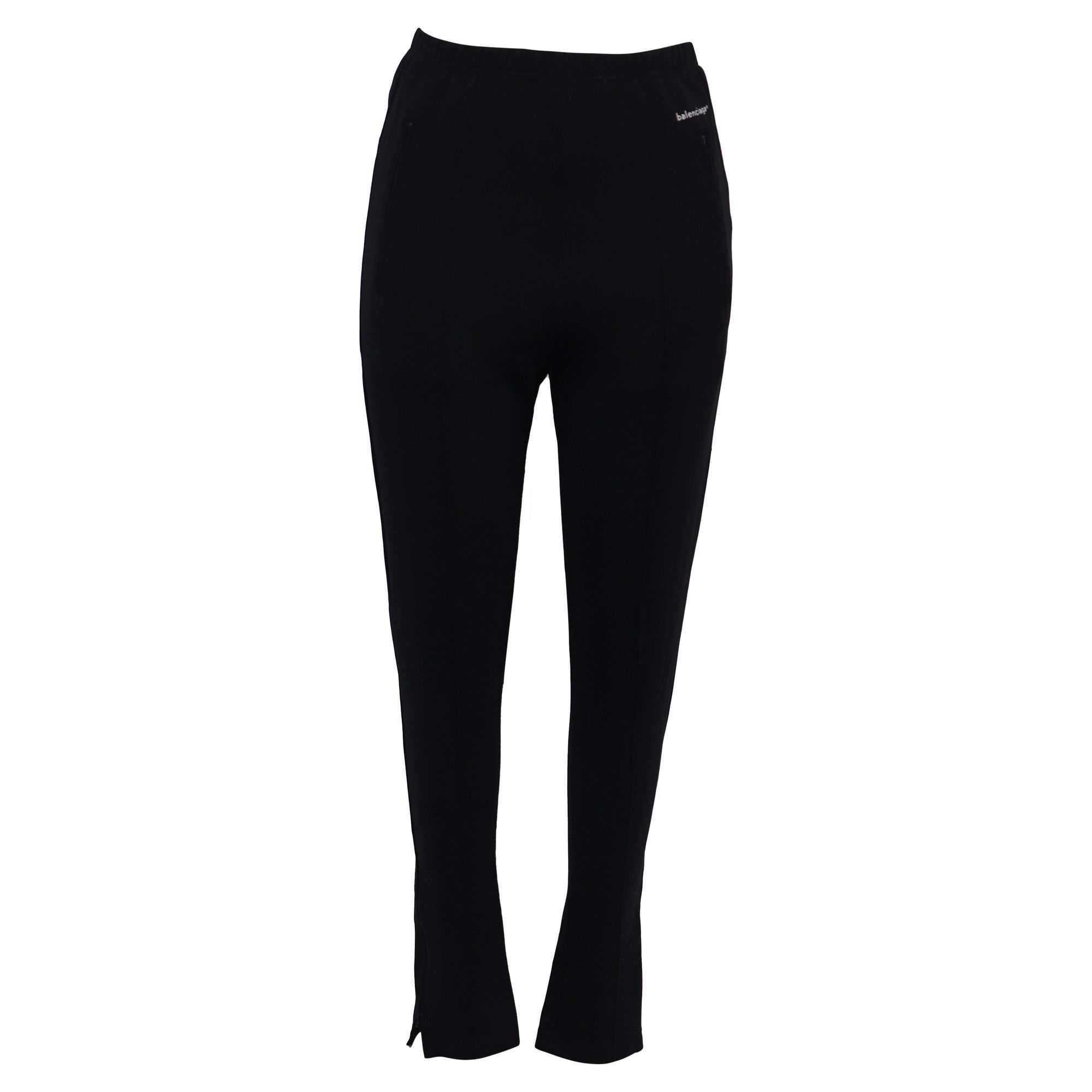 Balenciaga Balenciaga Gartered Slim-Fit Trousers in Black Polyester Size 27" / US 4 / IT 40 - 1 Thumbnail