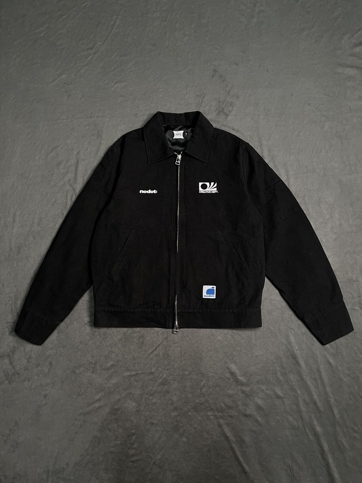 Japanese Brand Nodot Y2k Two Way Zipper Black Workwear Jacket Medium Size US M / EU 48-50 / 2 - 1 Thumbnail