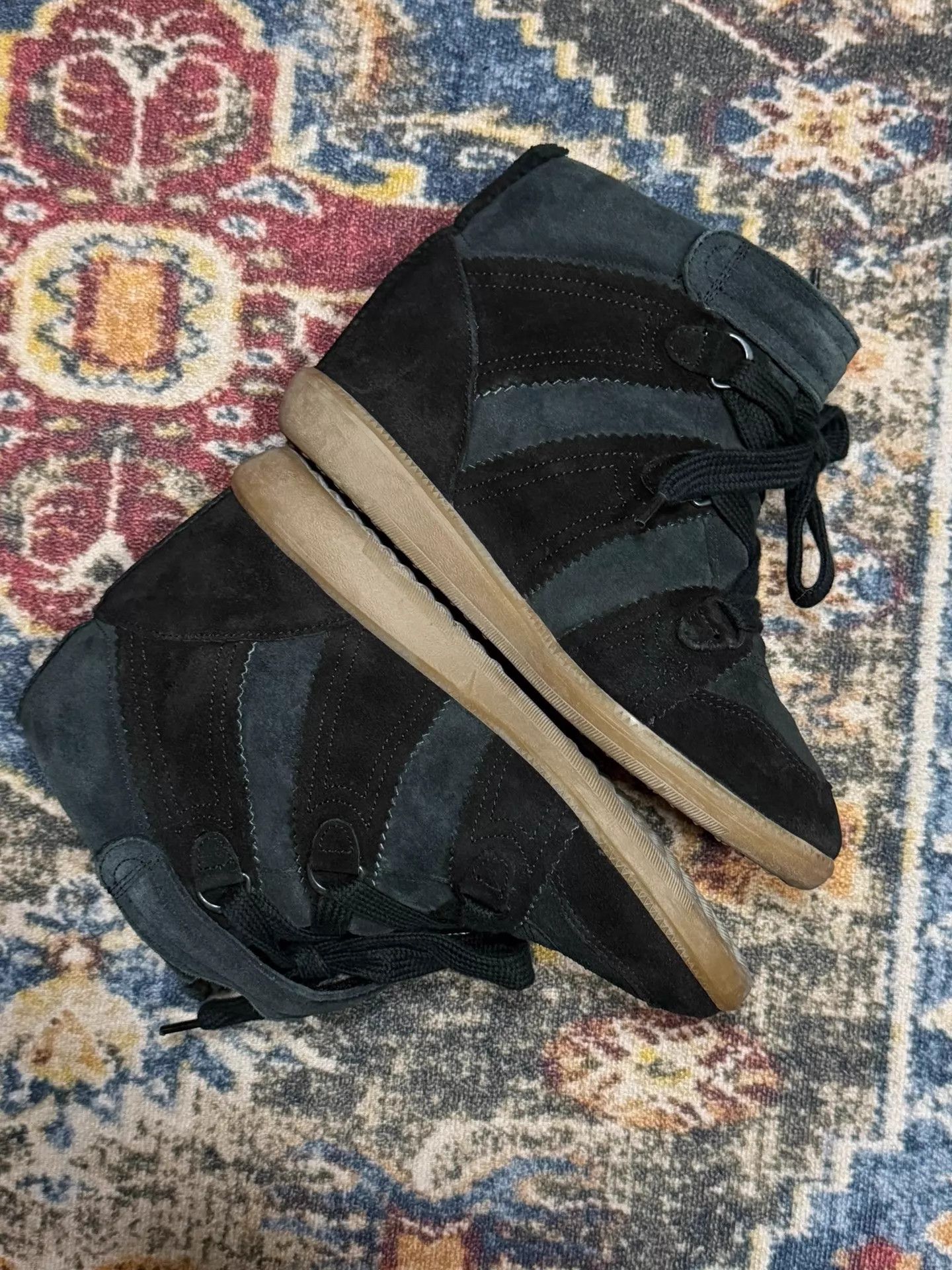 Isabel Marant Isabel Marant Black Lace-Up Platform Sneaker Size US 7.5 / IT 37.5 - 4 Thumbnail