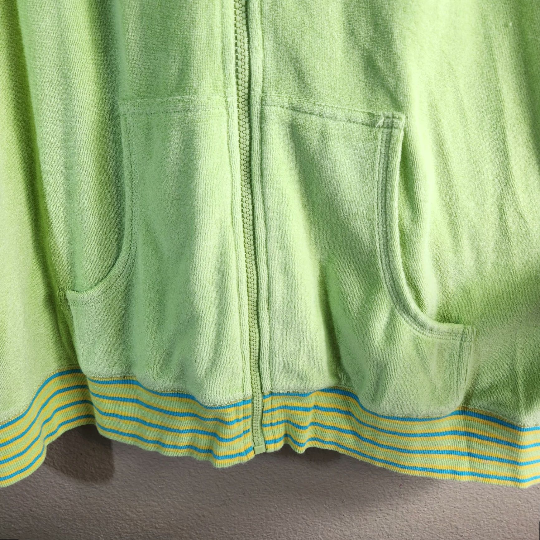 Vintage Studio Works Womens Hoodies |1X| Lime Green Terry Cloth Zip Up Hoodie Size XL / US 12-14 / IT 48-50 - 3 Thumbnail