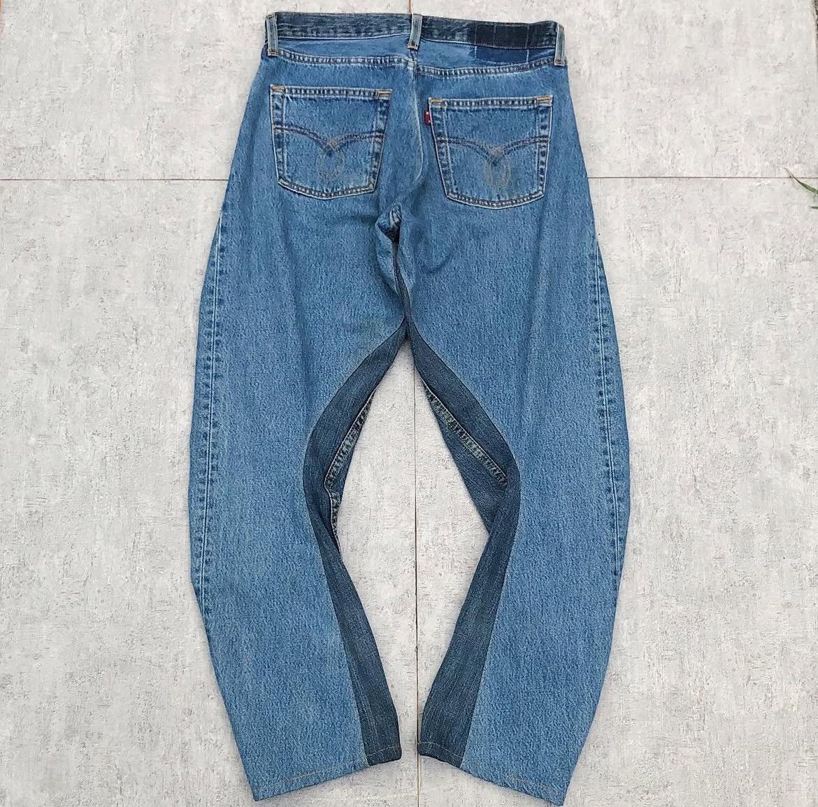 Needles Rebuild by Needles Asymmetric Twisted Curved Jeans Pants Size US 30 / EU 46 - 2 Thumbnail