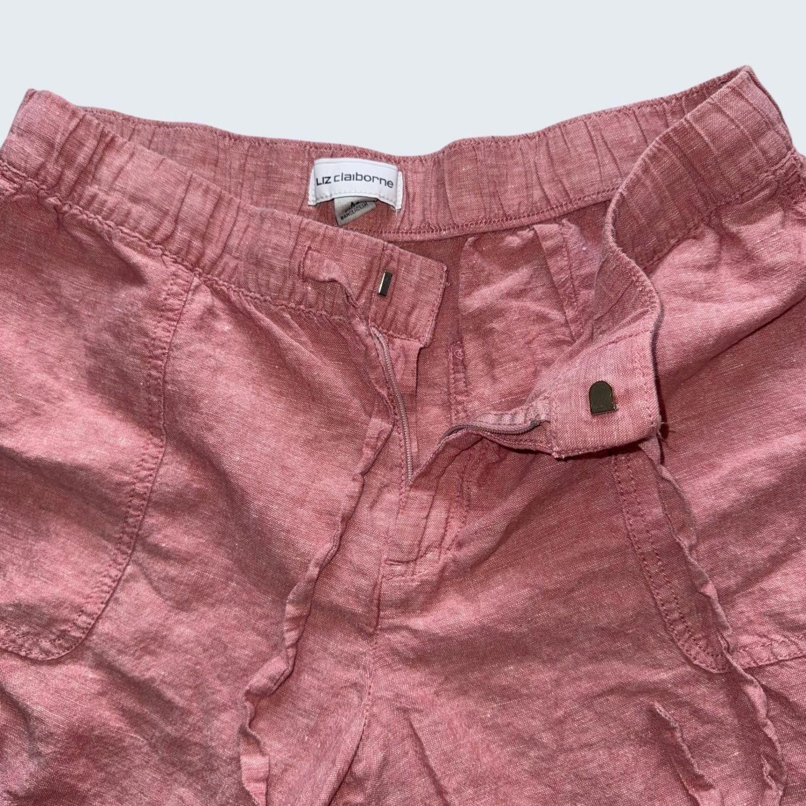 Other Liz Claiborne Womens Linen Blend Elastic Waist Shorts M Size 32" / US 10 / IT 46 - 5 Thumbnail