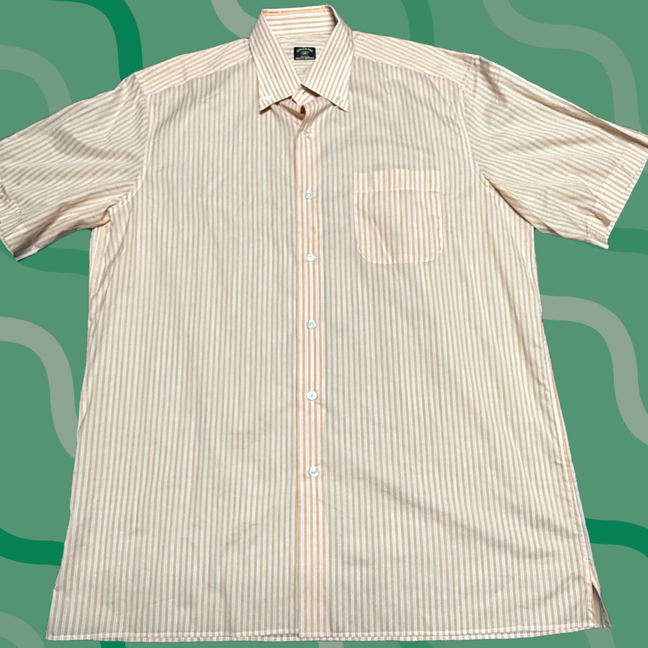 Vintage Solemare Maus & Hoffman Shirt Mens L Orange White Striped Short Sleeve Button-Up Collar-Down Casual Size US L / EU 52-54 / 3 - 1 Thumbnail