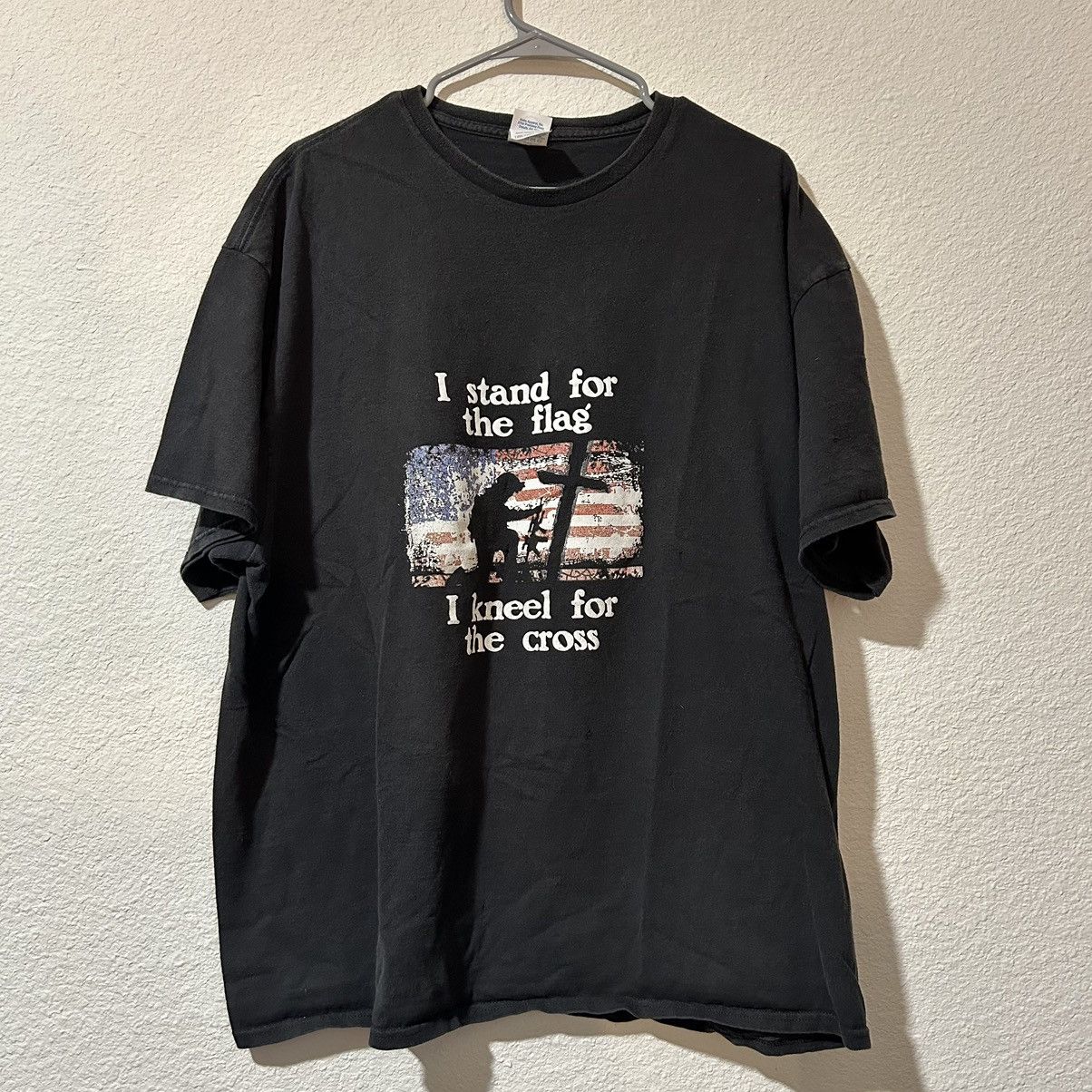 Delta × Vintage Vintage I Stand For The Flag I Kneel For The Cross T-Shirt Size US XXL / EU 58 / 5 - 1 Thumbnail