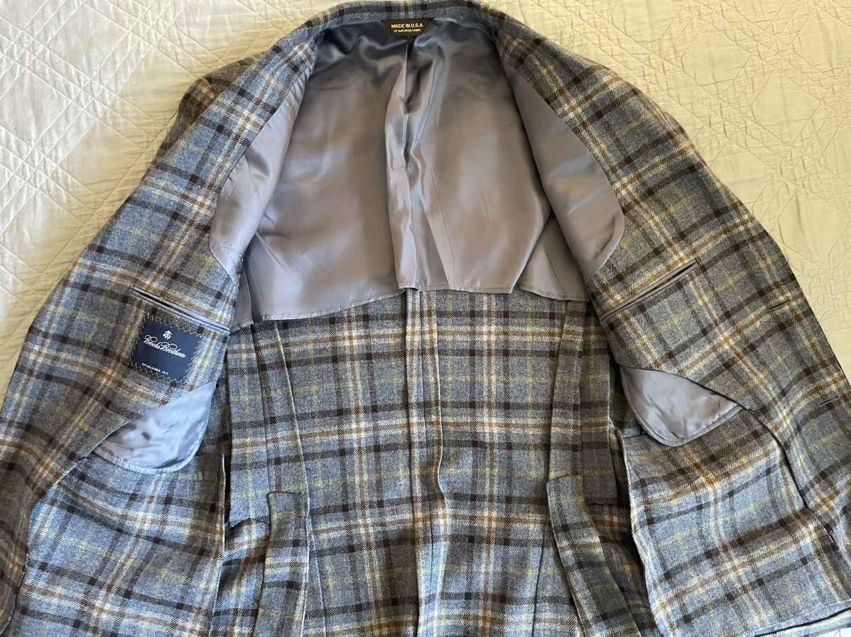 Brooks Brothers Check Print Wool Sport Coat Size 40R - 6 Thumbnail